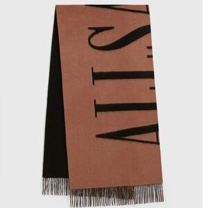 AllSaints Brown and Black Scarf